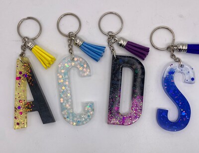 Resin Initial Key Chains - image2